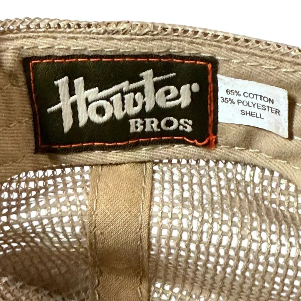 Howler Bros Trucker Hat Navy Tan Embroidered Monkey Logo Adjustable Hook & Loop